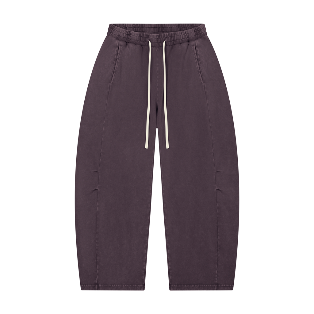 Unisex Mineral Wash Barrel Leg Pants
